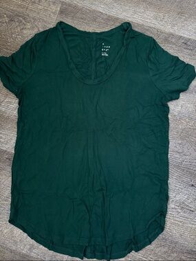 Everlane Forest Green Short Sleeve Scoop Neck Tee